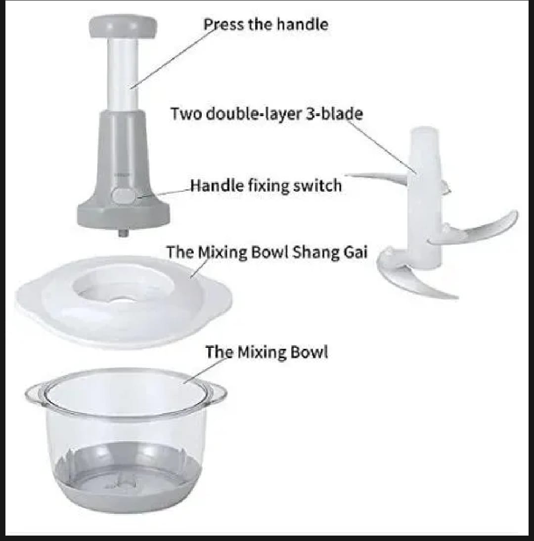 Manual Vegetable Chopper – 900ML & 500ML with Sharp Stainless Steel Blades