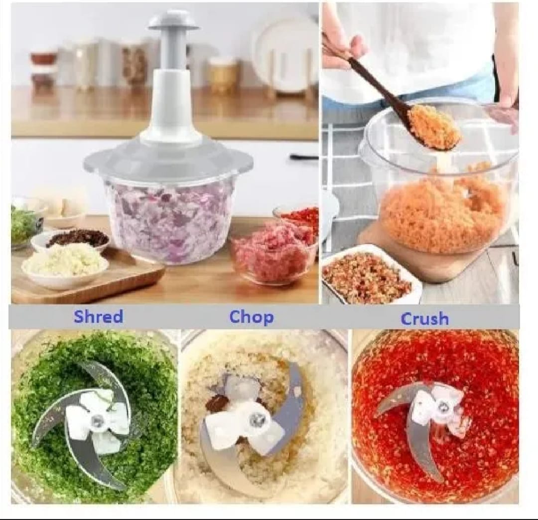 Manual Vegetable Chopper – 900ML & 500ML with Sharp Stainless Steel Blades