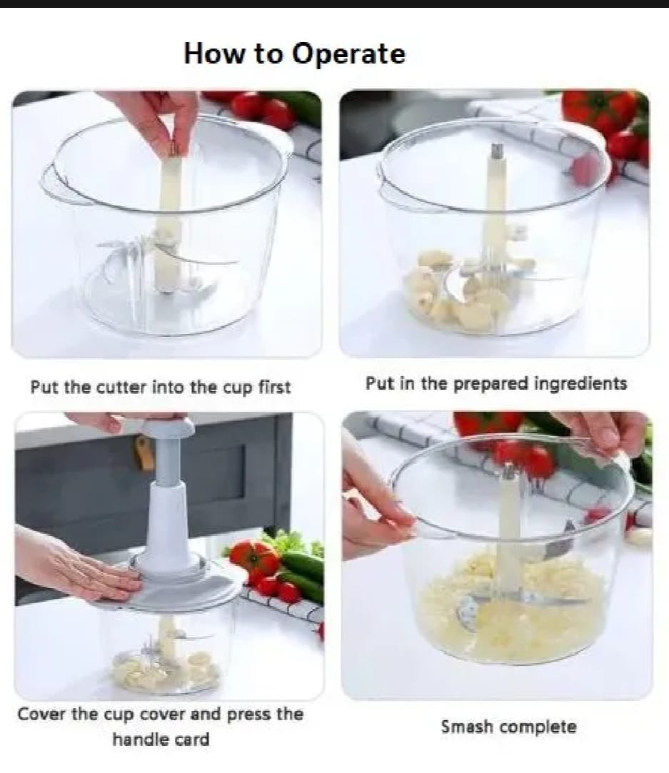 Manual Vegetable Chopper – 900ML & 500ML with Sharp Stainless Steel Blades